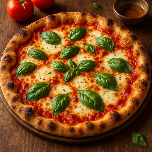 MARGHERITA (sauce,mozzarella,basil).